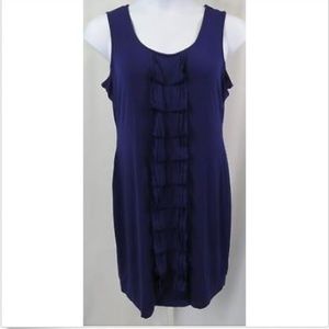 Calvin Klein Purple Sleeveless Dress Ruffle Front